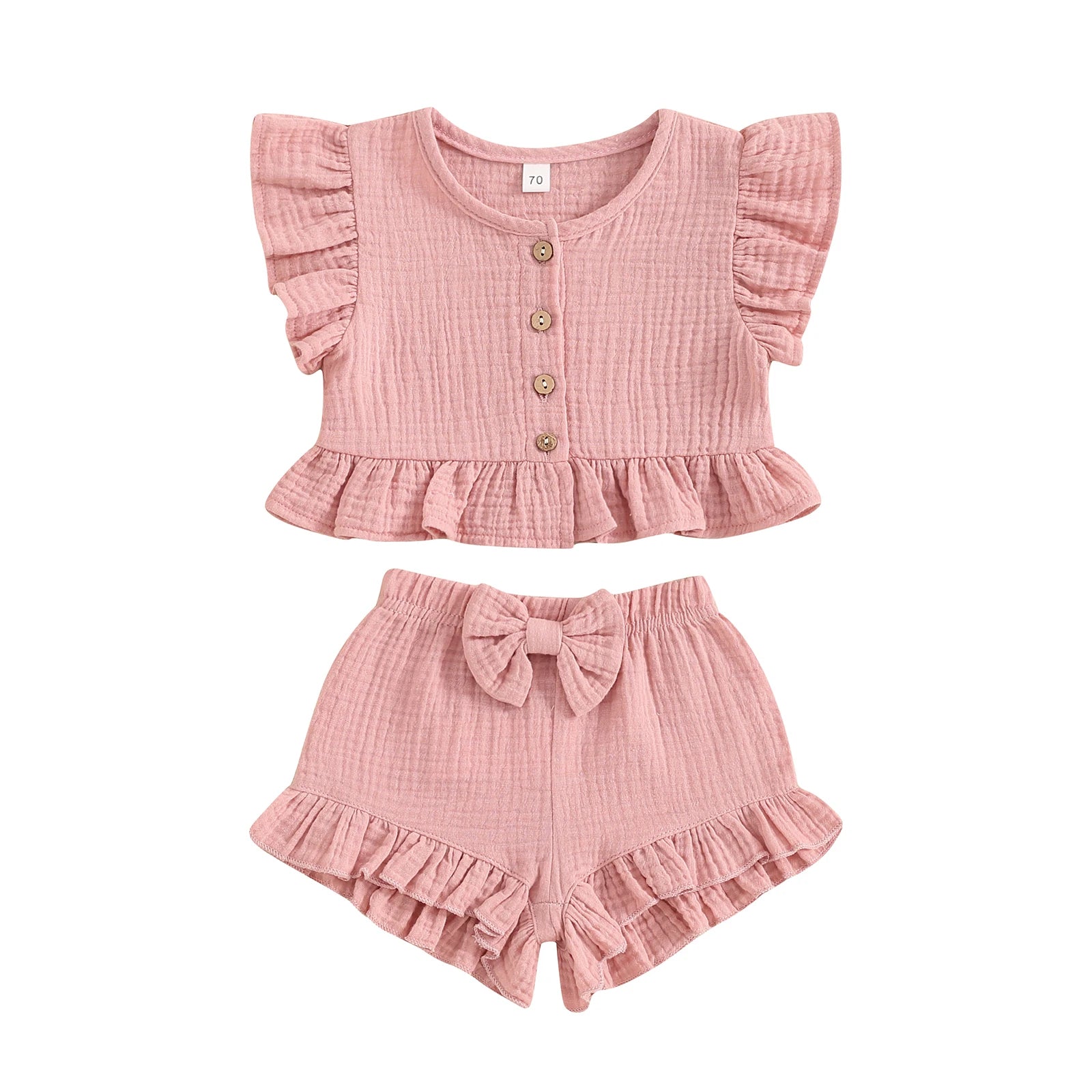 ma&baby 6M-4Y Toddler Infant Kid Baby Girl Clothes Sets Ruffle Button Tops Shorts Summer Casual Clothing Outfits