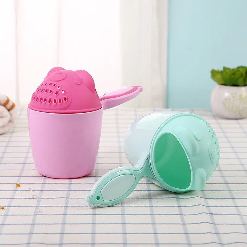 Cute Cartoon Shampoo Cup Baby Bath Caps Children Kids Bathing Tools Baby Shower Spoons Children Washing Hair Cup Kids Bath Tool