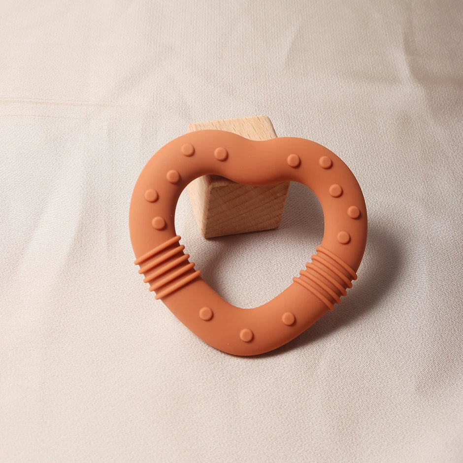 New star silicone teether Food Grade heart baby Teething toy