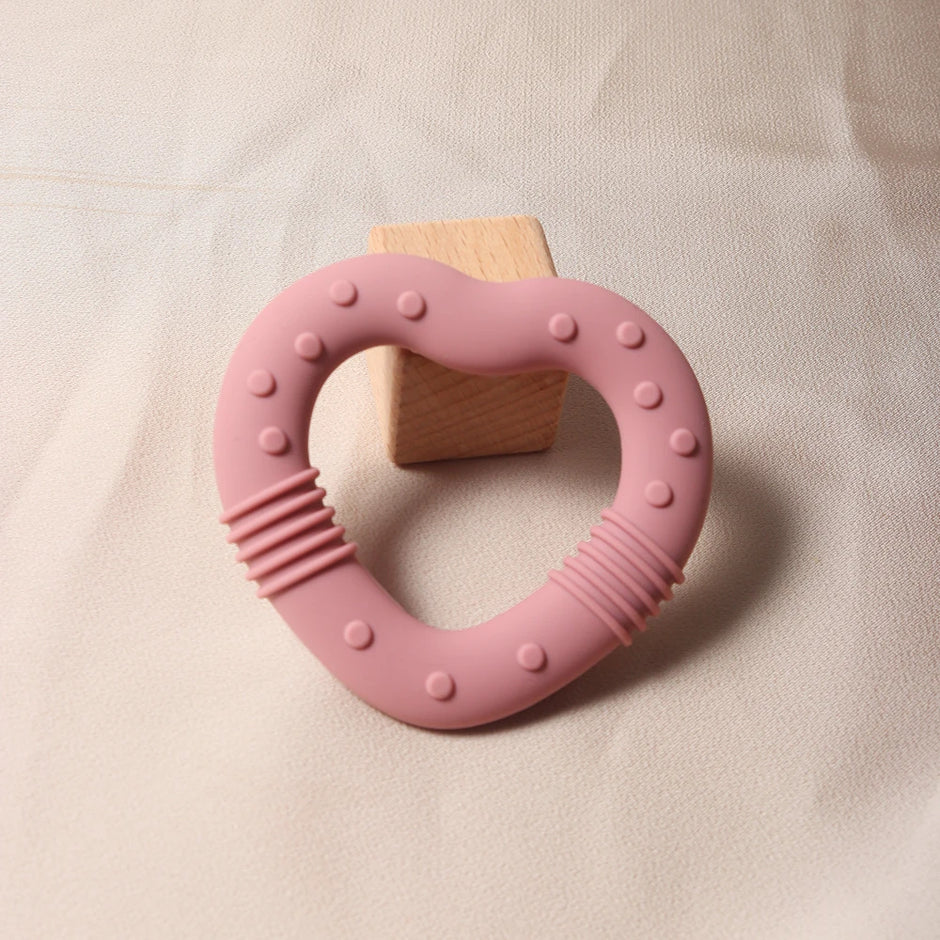 New star silicone teether Food Grade heart baby Teething toy