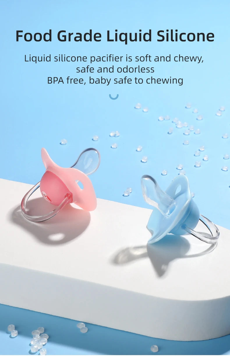 Cartoon Pattern Thumb Shape Toddlers Soothe Kids Newborn Baby Silicone Teething Pacifier