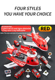Children's Airplane Car Model Toys Inertial Model Simulation Planes Multifunctional Toys,Random 3 Cars,1 Helicopter,6 Road Signs
