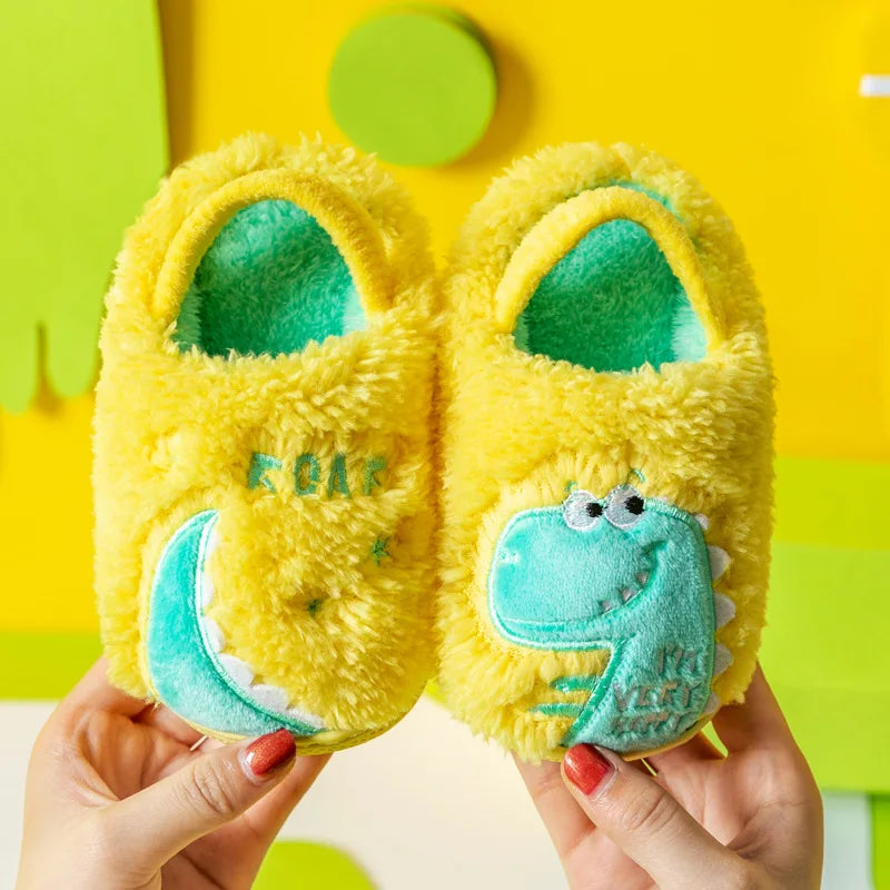 Baby cotton slippers 1-3 years old 2 men autumn/winter indoor anti slip children plush children's cotton shoes bag heel home sho