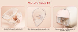 NCVI Electric Breast Pump,Wearable for Breastfeeding,Hands-Free, 4 Modes 9 Levels, 3 Flange Sizes(19/21/24mm), Smart Display