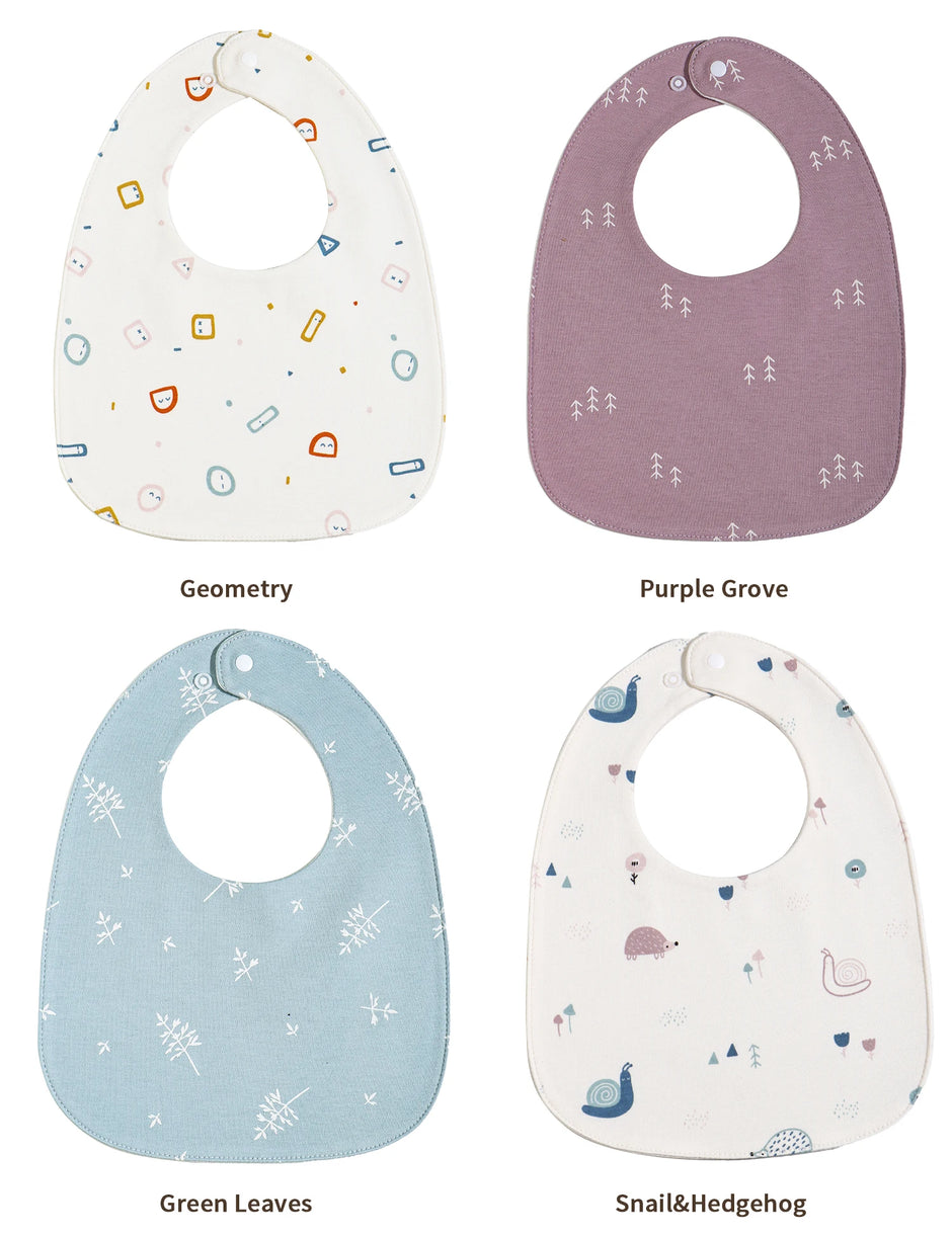 INSULAR Baby Bibs Newborn Cotton Soft Saliva Towel Infant Feeding Cloth Muslin Stuff Printing Pinny Waterproof U-shaped 3 Layers