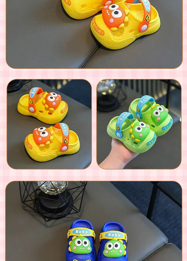 2025   Children's Slippers Cute Cartoon Girls Boys with Soft Soles Baby Bags Perforated Shoes Home and Baby Sandals***