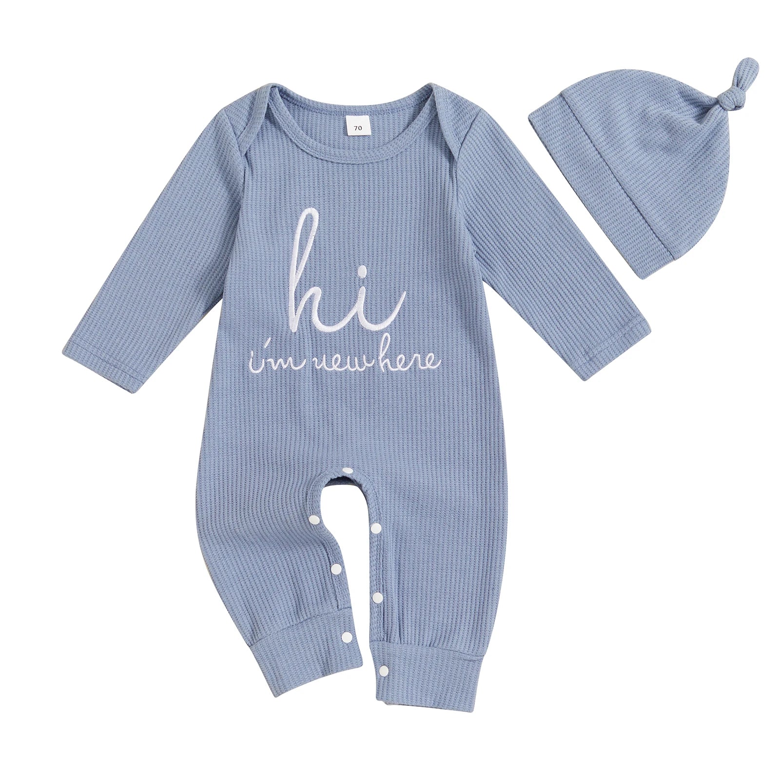 Citgeett Autumn Infant Baby Boy Romper Casual Letter Print Long Sleeve Jumpsuit Beanies Hat Set Fall Outfit Clothes