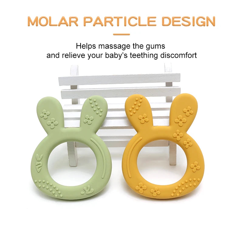 New Baby Teether carrot bunny Shape Silicone Teether Teething Toy Kids Sensory Educational teething Toy