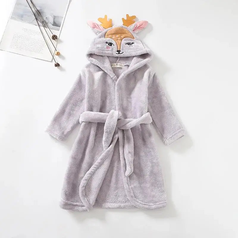 Warm Soft Children Flannel Pajamas Boy Astronaut Robe Winter Christmas Kids Bathrobe Baby Girl Homewear Child Sleepwear 2-12Year