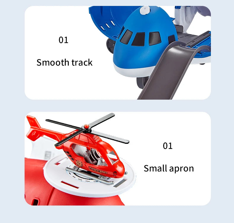 Children's Airplane Car Model Toys Inertial Model Simulation Planes Multifunctional Toys,Random 3 Cars,1 Helicopter,6 Road Signs