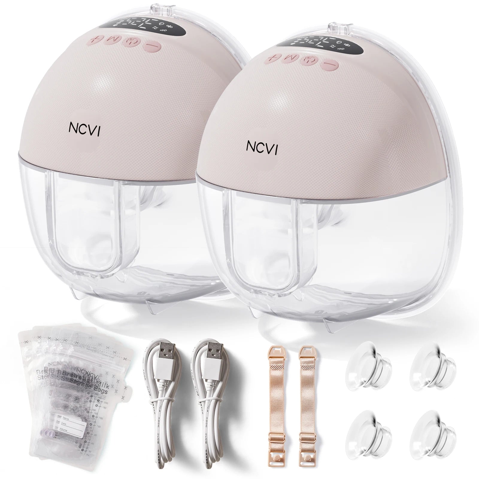 NCVI Electric Breast Pump,Hands-Free breastfeeding Pump with 4 Modes & 9 Levels,Low Noise,19/21/24mm flanges