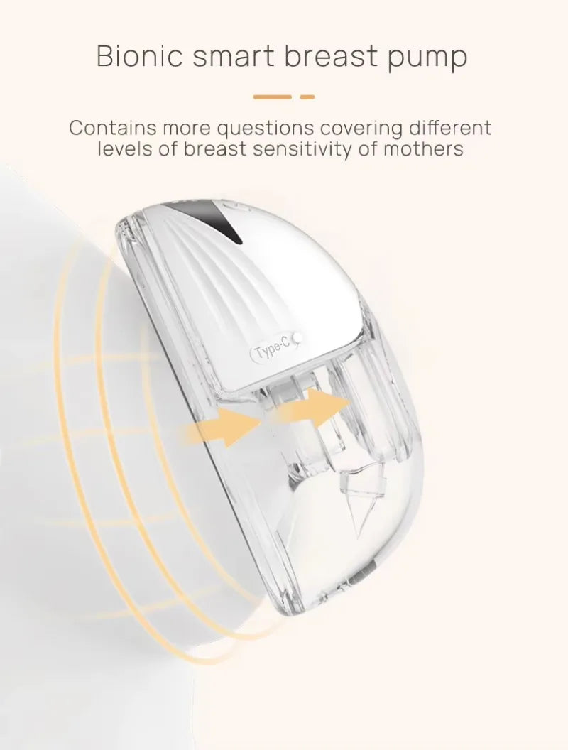 Portable Breast Pump Hands Free Wireless Wearable Electric Breast Pump BPA Free 4 Modes 12 Levels Silicone with LED Display