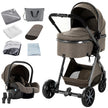 Baby Stroller 3‑in‑1 Travel System Pushchair Lightweight Pram from Birth All‑Terrain Baby Buggy Compact Fold Stroller Summer