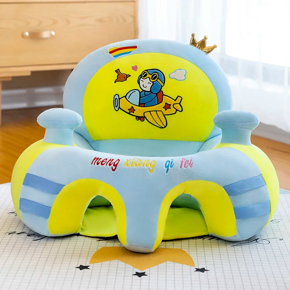Baby Feeding Safety Seat Skin Cartoon Plush Learning Sit Chair Without Cotton Chair Case Kids Skin Seat Sofa