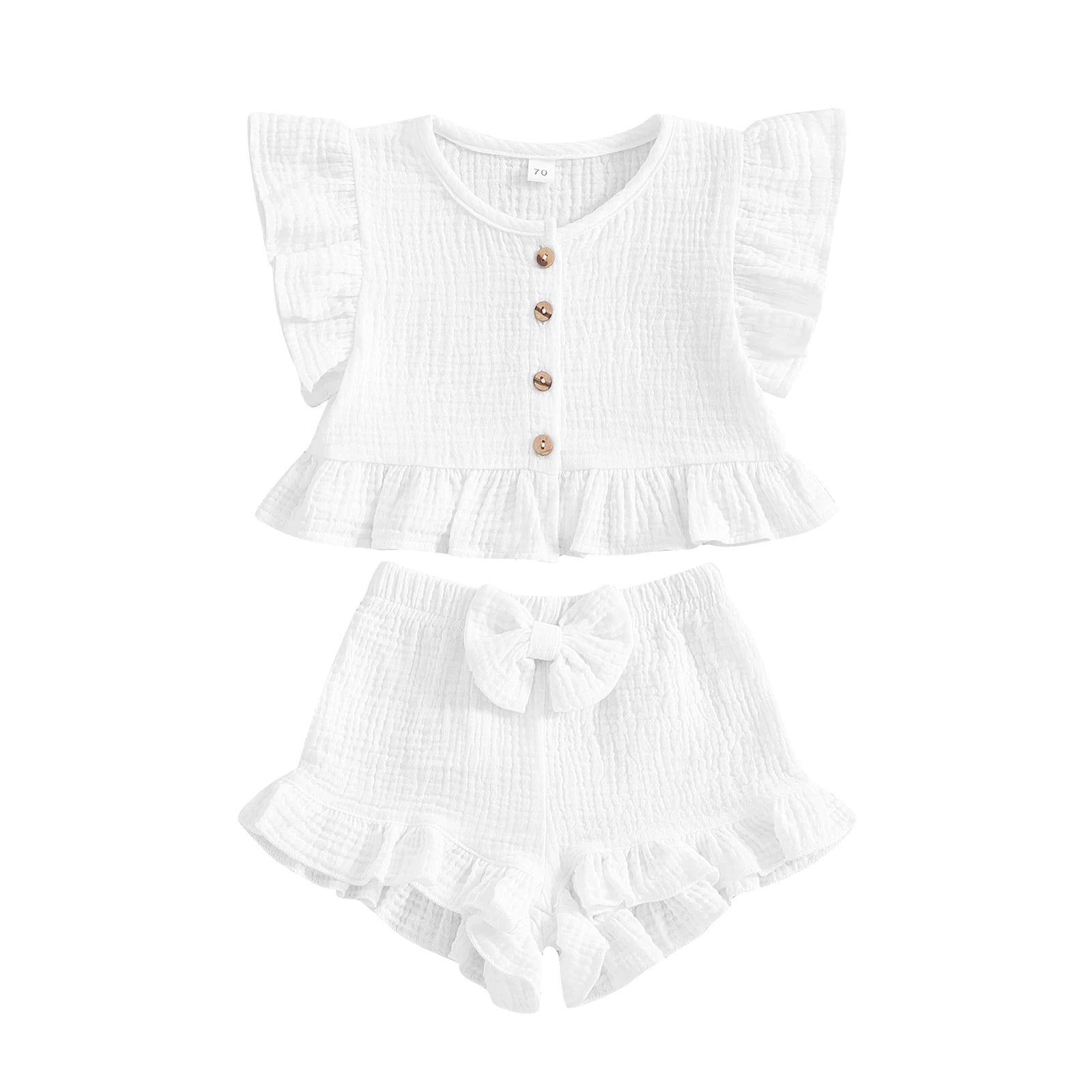 ma&baby 6M-4Y Toddler Infant Kid Baby Girl Clothes Sets Ruffle Button Tops Shorts Summer Casual Clothing Outfits