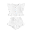 ma&baby 6M-4Y Toddler Infant Kid Baby Girl Clothes Sets Ruffle Button Tops Shorts Summer Casual Clothing Outfits