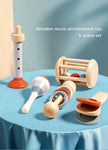 Baby Wooden Musical Instrument Toy Handheld Bell Ringing Rattle for Toddlers Sensory Development Early Childhood Education