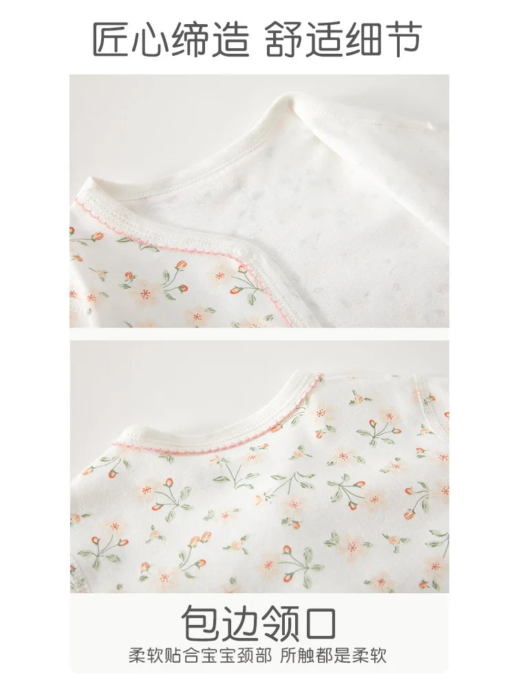 Charming Baby Romper for Spring & Fall, Soft Pure Cotton Onesie, Princess & Prince Style, Perfect Infant Crawling Suit.
