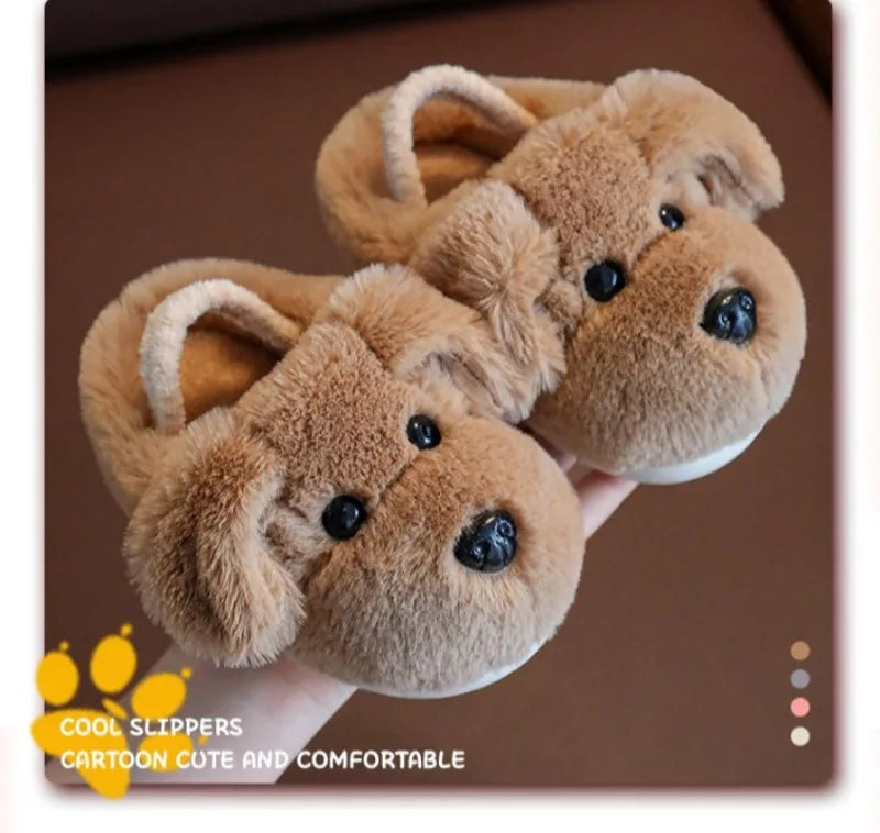 Children's Cotton Slippers for Boys Aged 1-5 Years Old Cute Cartoon Girls' Slippers Infants and Young Children Autumn and Winter