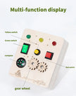 Montessori Busy Board Children Toys Led Light Switch Simulate Car Steering Wheel Travel Activities Sensory Game Educational Toys