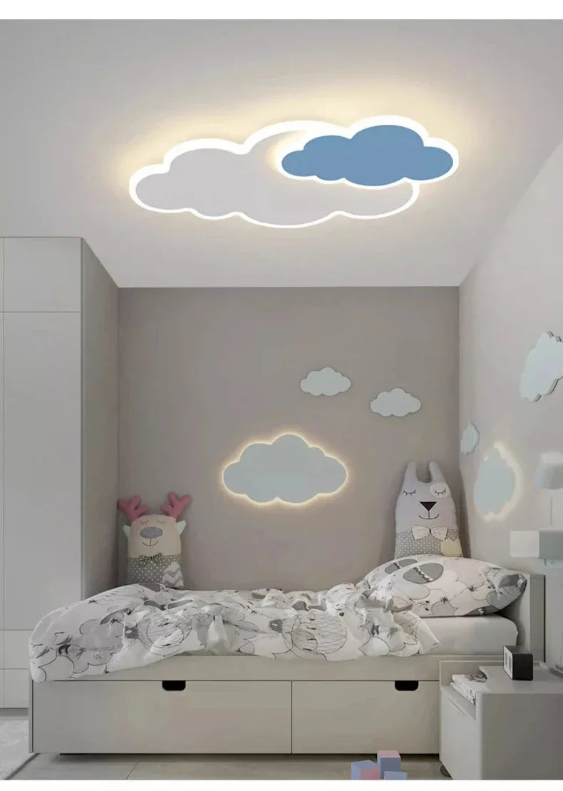 AuroraRealm Children's Bedroom LED Ceiling Lamp Creative White Cloud Boy Girl Study Fixture Lustre Home Decor Living Room Lights