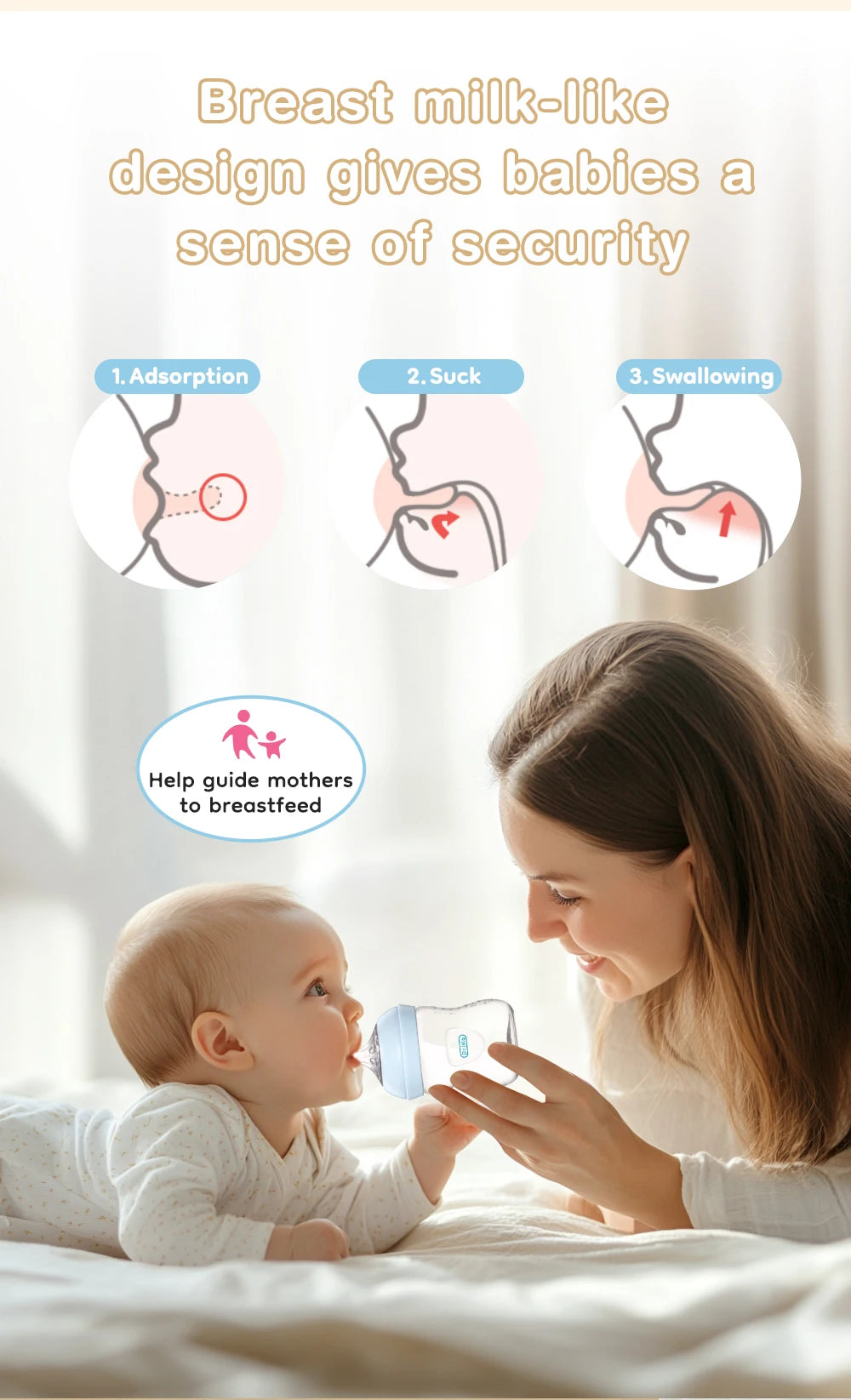 New 1PCS 150/240/330ML Baby PP Bottle Newborn Baby Bottle with Handle Milk Bottle Feeding Baby Bottles Newborn Feeding Supplies