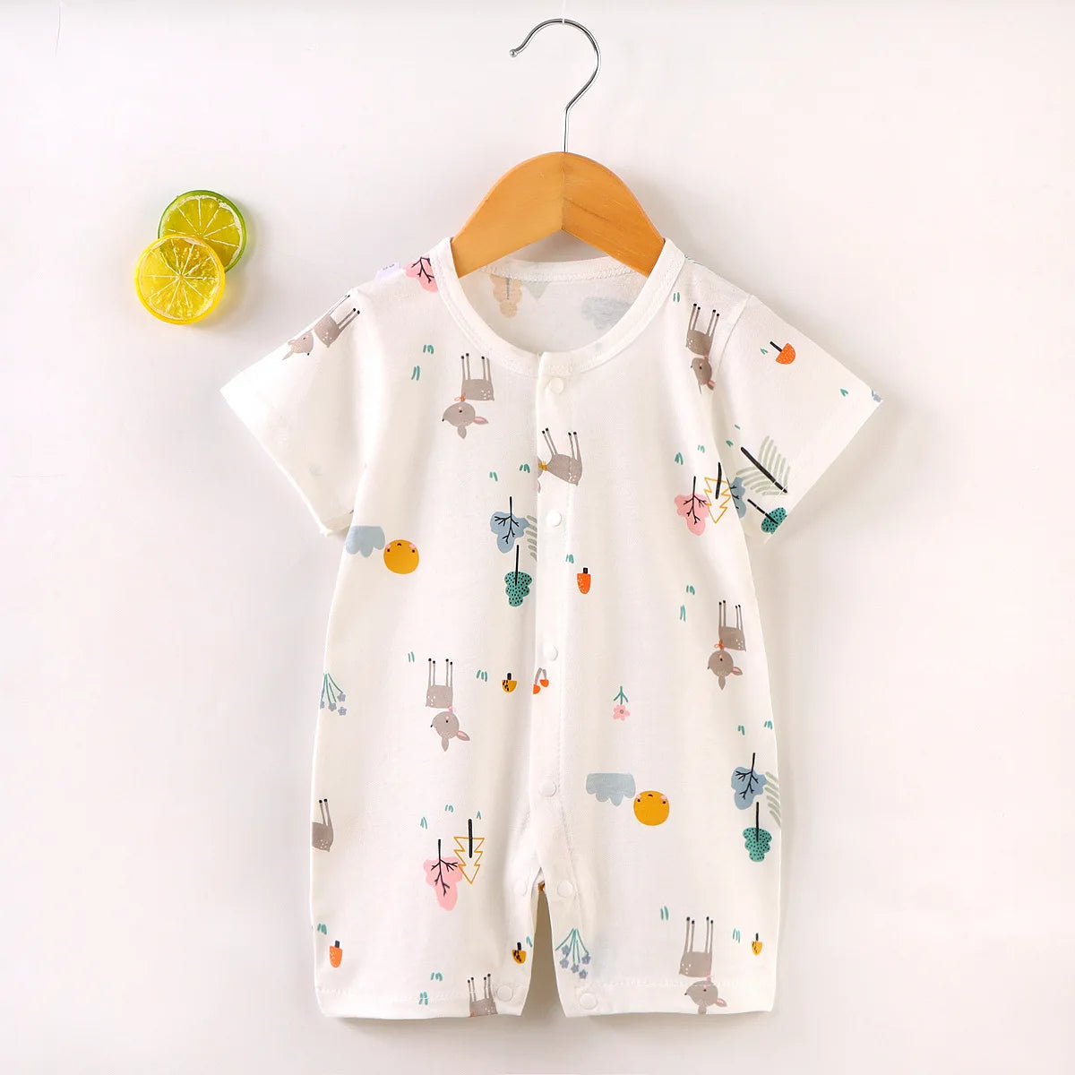 New Baby Onesies Climbing Clothes Pure Cotton Summer Newborn Boys Girls Rompers Short-Sleeved Thin Harness Infant Clothes