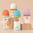Colorful cartoon baby baby anti choking glass bottle suitable for newborns, 160ml 240ml 0-3 month bottle
