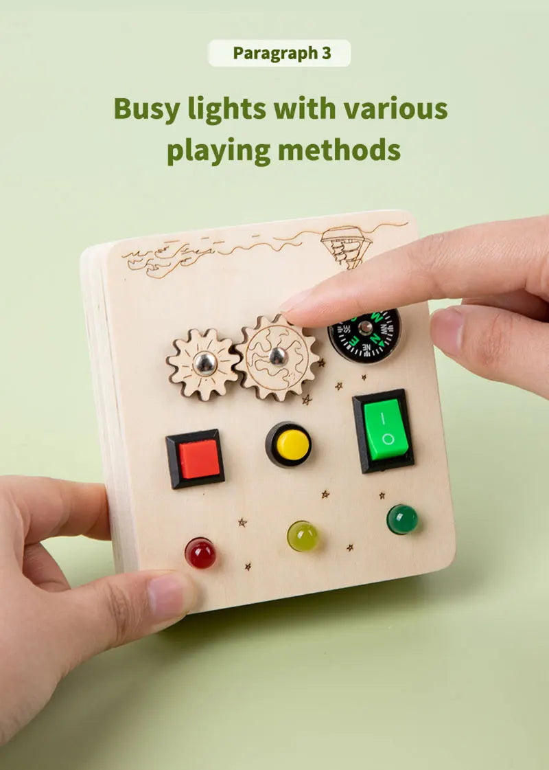 Montessori Busy Board Children Toys Led Light Switch Simulate Car Steering Wheel Travel Activities Sensory Game Educational Toys