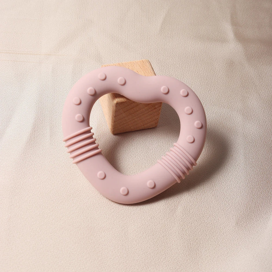 New star silicone teether Food Grade heart baby Teething toy