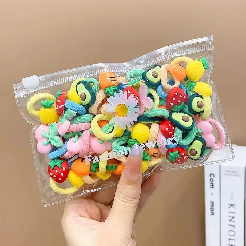 10/20Pcs/Set Cute Cartoon Rubber Elastic Hair Bands Girls Not Hurt Hair Small Scrunchie Kids Sweet Hair Ties Hair Accessories
