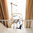 Baby Crib Mobile Bed Bell Rattle Toys Wooden Crochet Stars Pendant Bed Bell Toys Newborn Comfort Crib Bracket Hanging Toys Gifts