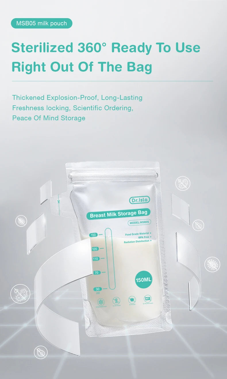MAMIJOY 10/30/100Pcs 150ML Breast Milk Storage Bag Disposable Small Capacity Frozen Milk Storage Bag BPA Free Safe Feeding Bags