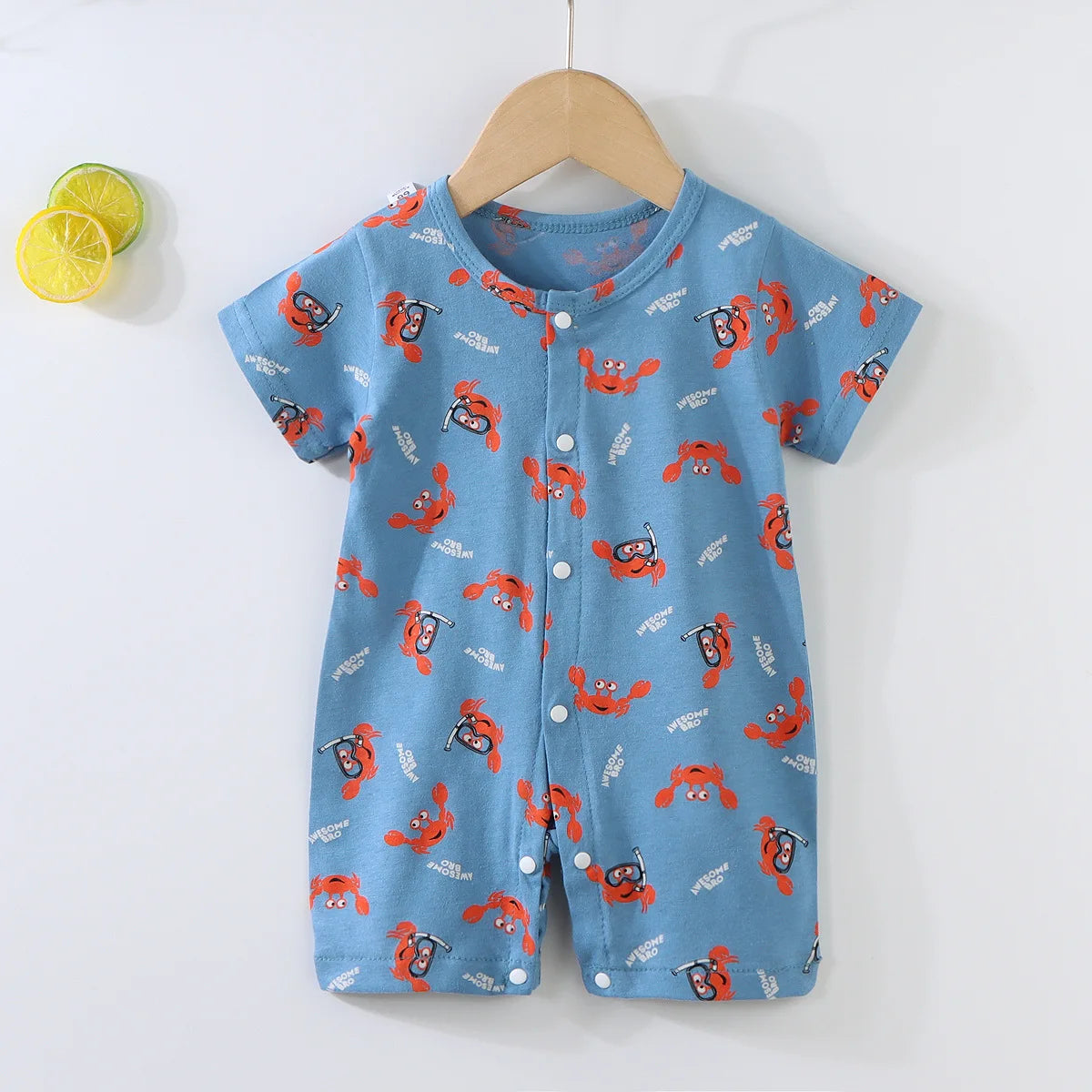 New Baby Onesies Climbing Clothes Pure Cotton Summer Newborn Boys Girls Rompers Short-Sleeved Thin Harness Infant Clothes