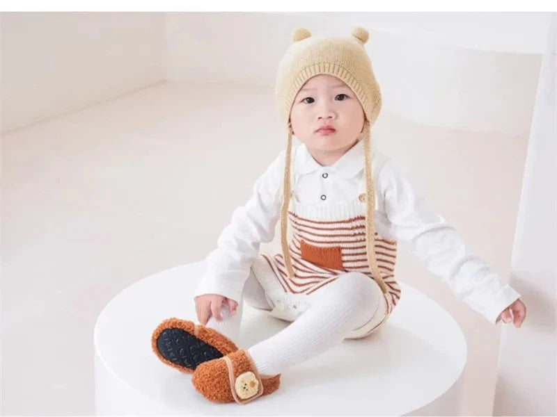 0-5Y Baby Non Slip Floor Socks Soft Sole Anti Skid Walking Socks Fleece Lined Toddler Socks Winter Indoor Shoes Infants Kids‌