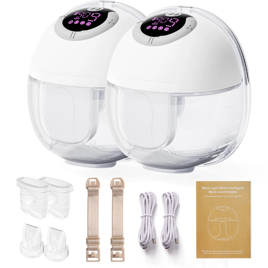 NCVI Electric Breast Pump,Hands-Free breastfeeding Pump with 4 Modes & 9 Levels,Low Noise,19/21/24mm flanges