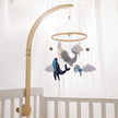 Baby Crib Mobile Bed Bell Rattle Toys Wooden Crochet Stars Pendant Bed Bell Toys Newborn Comfort Crib Bracket Hanging Toys Gifts