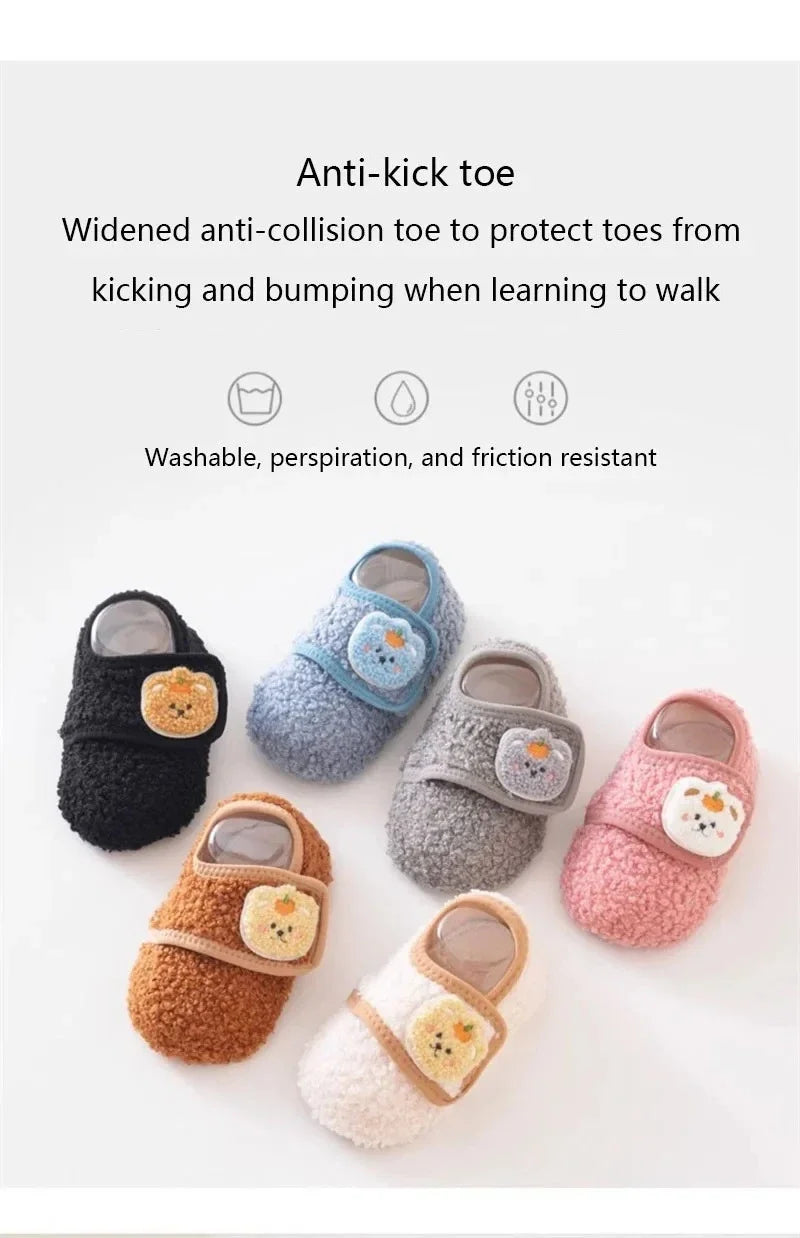 0-5Y Baby Non Slip Floor Socks Soft Sole Anti Skid Walking Socks Fleece Lined Toddler Socks Winter Indoor Shoes Infants Kids‌