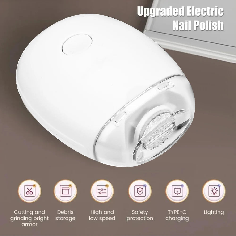 قصافة أظافر كهربائية 2 في 1 مع ضوء LED، أداة تشذيب أظافر أوتوماتيكية للرضع والبالغين، أدوات مانيكير صغيرة للعناية بالأظافر