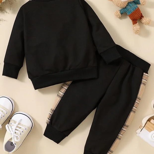 Spring Baby Girls Clothes Set Children Boy Cartoon Bear Printed Sweatshirts Pullover Top and Pants 2pcs Suit Children Tracksuits
