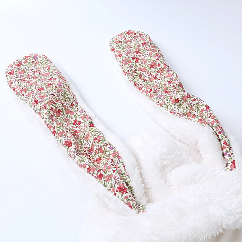 Baby Plush Rompers Winter Toddler Warm Polar Fleece Outfits Newborn Long Sleeve Bunny Ear Hooded Zipper Closure Jumpsuits