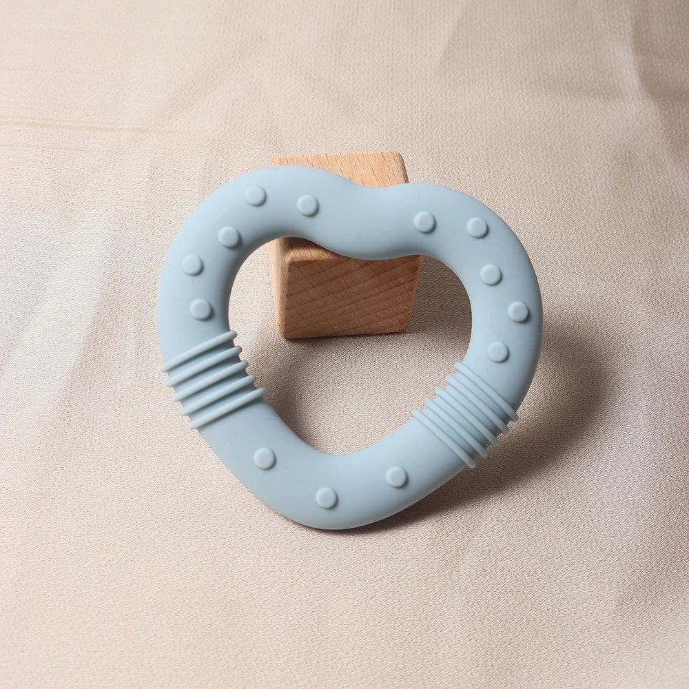 New star silicone teether Food Grade heart baby Teething toy