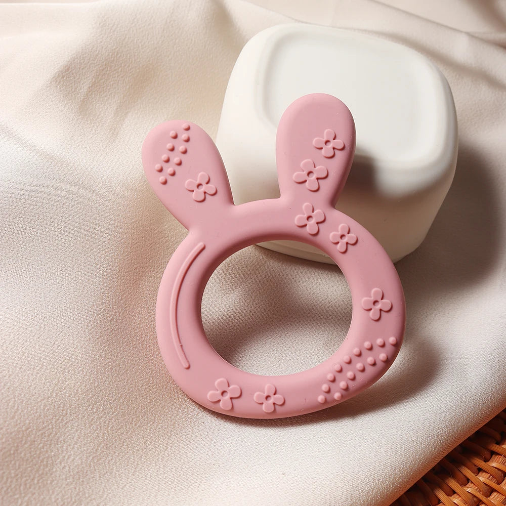 New Baby Teether carrot bunny Shape Silicone Teether Teething Toy Kids Sensory Educational teething Toy
