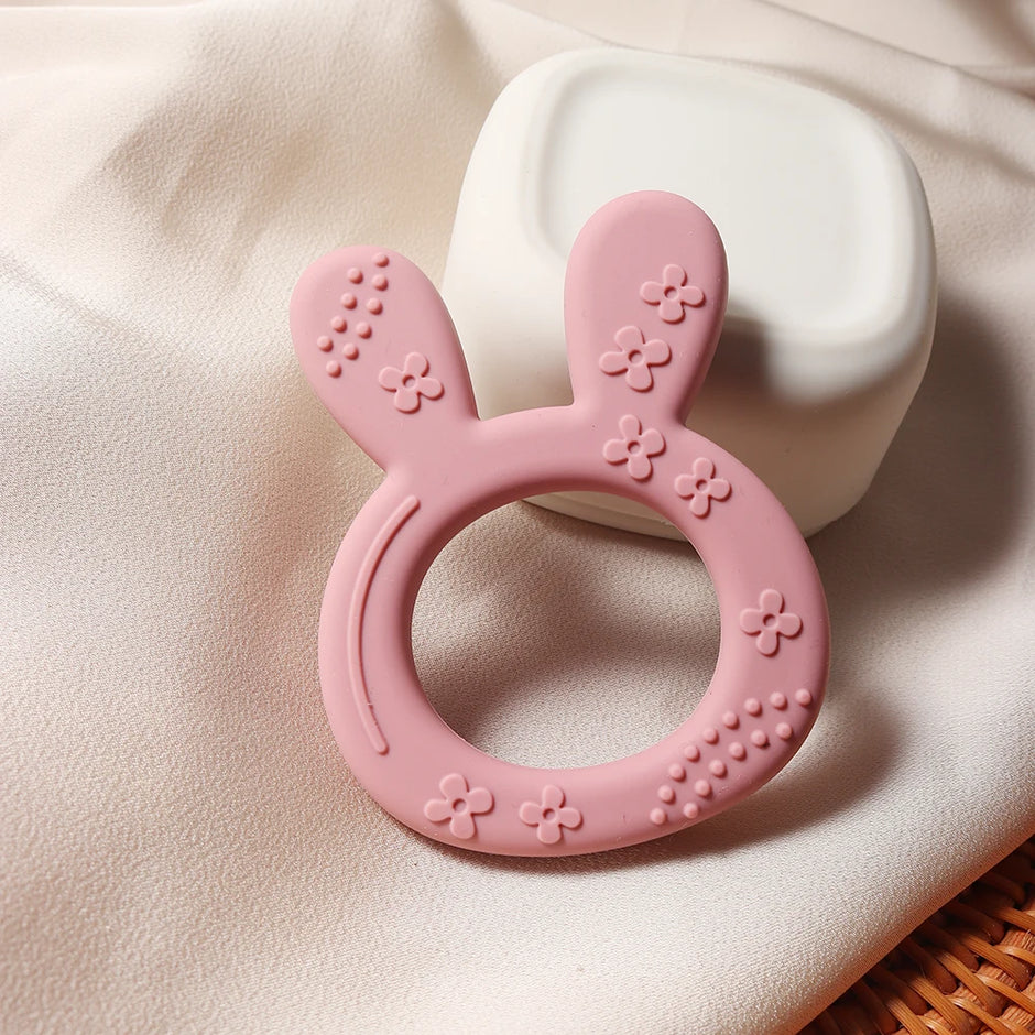 New Baby Teether carrot bunny Shape Silicone Teether Teething Toy Kids Sensory Educational teething Toy
