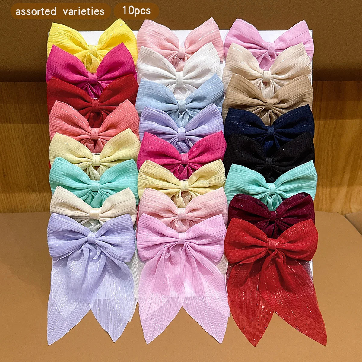 10 colors of random bow hair clips suitable for daily use as hair accessories