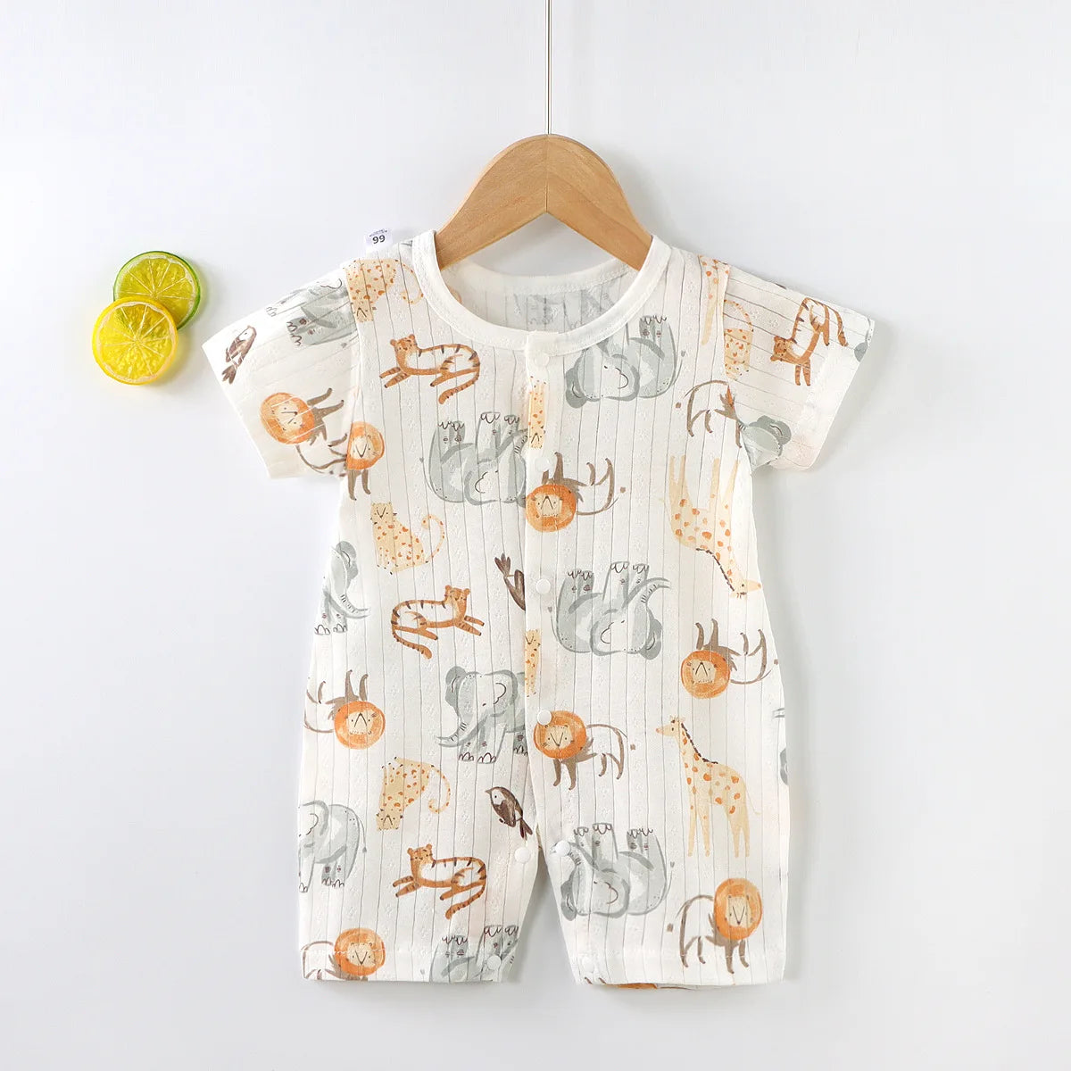 New Baby Onesies Climbing Clothes Pure Cotton Summer Newborn Boys Girls Rompers Short-Sleeved Thin Harness Infant Clothes