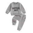 0-3Y Newborn Toddler Baby Boy Fall Winter Outfits Letter Crewneck Sweatshirt Casual Pants Set 2Pcs Clothes