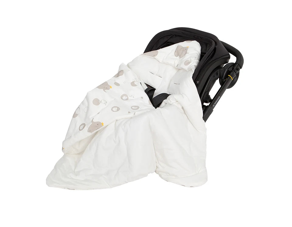 Newborn Baby Blanket With Windproof Hooded In Infant Car Seat Warm For Newborn Hospital Discharge Grey Elephant 0-6 Months