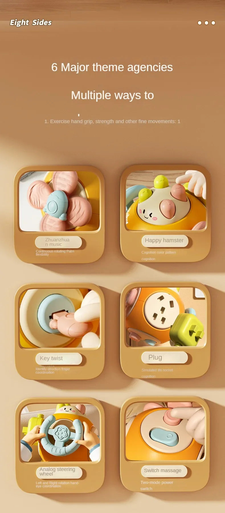 Infant Puzzle Early Education Toys Multifunctional Busy Ball for Montessori Baby Training Busy Hand Grasping Ball Baby Busy Ball