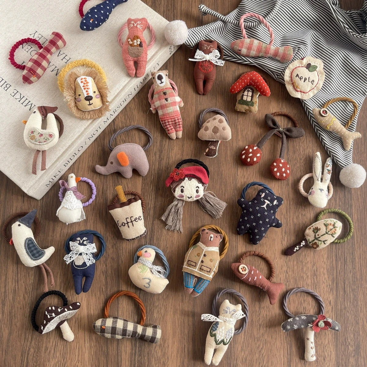 Cartoon Elastic Hair Bands for Girls Hair Accessories Toddler Ponytail Holder Children Cotton Hair Tie Fashion Hair Rubber Bands